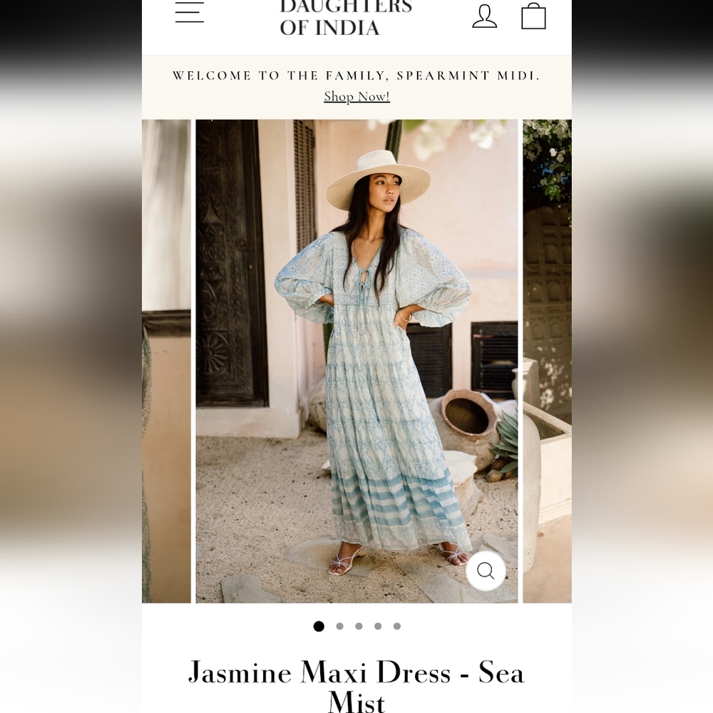 Daughters of India Sea Mist Maxi Dress